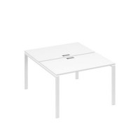 А4 Б1 173 БП (Белый премиум/Белый) Рабочая станция на каркасе UNO столы 2х120