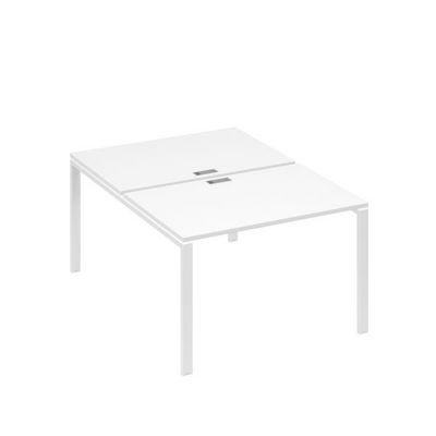 А4 Б1 176 БП (Белый премиум/Белый) Рабочая станция на каркасе UNO столы 2х120