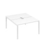 А4 Б1 177 БП (Белый премиум/Белый) Рабочая станция на каркасе UNO столы 2х140