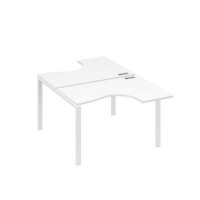 А4 Б1 180 БП (Белый премиум/Белый) Рабочая станция опоры UNO столы 2х120 Классика