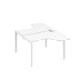 А4 Б1 180 БП (Белый премиум/Белый) Рабочая станция опоры UNO столы 2х120 Классика
