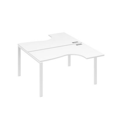 А4 Б1 181 БП (Белый премиум/Белый) Рабочая станция опоры UNO столы 2х140 Классика