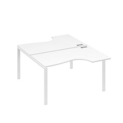 А4 Б1 184 БП (Белый премиум/Белый) Рабочая станция опоры UNO столы 2х140 Классика