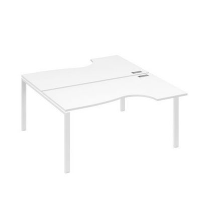 А4 Б1 185 БП (Белый премиум/Белый) Рабочая станция опоры UNO столы 2х160 Классика