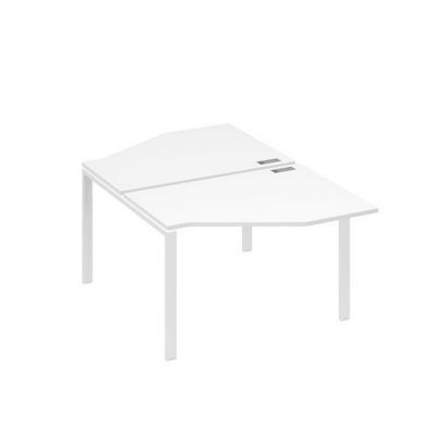 А4 Б1 186 БП (Белый премиум/Белый) Рабочая станция опоры UNO со столами Техно 2х120