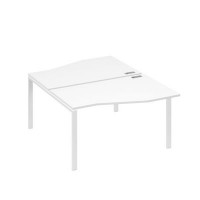 А4 Б1 190 БП (Белый премиум/Белый) Рабочая станция каркас UNO столы 2х140 Техно
