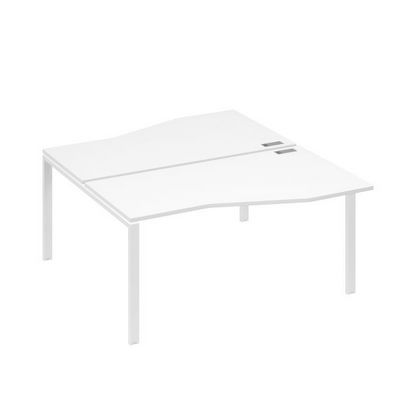 А4 Б1 191 БП (Белый премиум/Белый) Рабочая станция каркас UNO столы 2х160 Техно