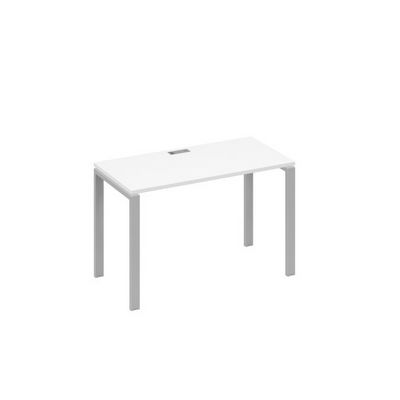 А4 С1 003 БП (Белый премиум/Серый) Стол письменный на металлокаркасе UNO