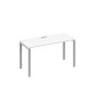 А4 С1 004 БП (Белый премиум/Серый) Стол письменный на металлокаркасе UNO