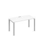 А4 С1 014 БП (Белый премиум/Серый) Стол письменный на металлокаркасе UNO