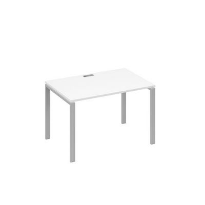 А4 С1 023 БП (Белый премиум/Серый) Стол письменный на металлокаркасе UNO
