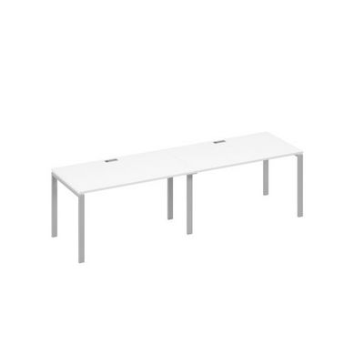 А4 С1 024-2 БП (Белый премиум/Серый) Рабочая станция 2х140 опоры UNO