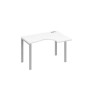 А4 С1 032 БП (Белый премиум/Серый) Стол эргономичный правый "Классика" на металлокаркасе UNO