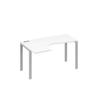 А4 С1 033 БП (Белый премиум/Серый) Стол эргономичный левый "Классика" на металлокаркасе UNO