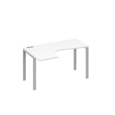 А4 С1 033 БП (Белый премиум/Серый) Стол эргономичный левый "Классика" на металлокаркасе UNO