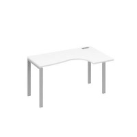 А4 С1 034 БП (Белый премиум/Серый) Стол эргономичный правый "Классика" на металлокаркасе UNO