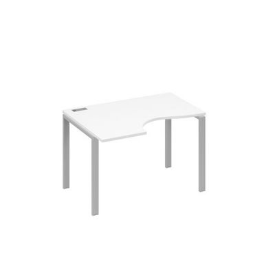 А4 С1 041 БП (Белый премиум/Серый) Стол эргономичный левый "Классика" на металлокаркасе UNO