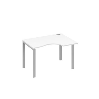 А4 С1 042 БП (Белый премиум/Серый) Стол эргономичный правый "Классика" на металлокаркасе UNO