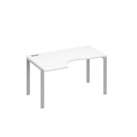 А4 С1 043 БП (Белый премиум/Серый) Стол эргономичный левый "Классика" на металлокаркасе UNO