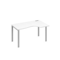 А4 С1 044 БП (Белый премиум/Серый) Стол эргономичный правый "Классика" на металлокаркасе UNO