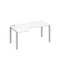 А4 С1 045 БП (Белый премиум/Серый) Стол эргономичный левый "Классика" на металлокаркасе UNO
