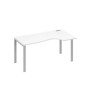 А4 С1 046 БП (Белый премиум/Серый) Стол эргономичный правый "Классика" на металлокаркасе UNO