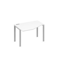 А4 С1 051 БП (Белый премиум/Серый) Стол эргономичный левый "Техно" на металлокаркасе UNO