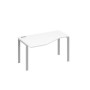 А4 С1 053 БП (Белый премиум/Серый) Стол эргономичный левый "Техно" на металлокаркасе UNO