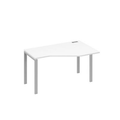 А4 С1 054 БП (Белый премиум/Серый) Стол эргономичный правый "Техно" на металлокаркасе UNO