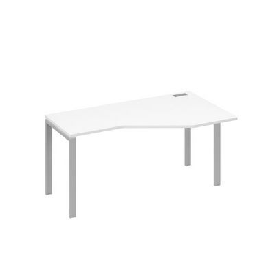 А4 С1 056 БП (Белый премиум/Серый) Стол эргономичный правый "Техно" на металлокаркасе UNO