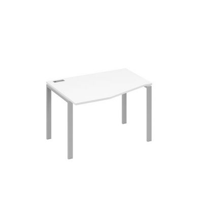 А4 С1 061 БП (Белый премиум/Серый) Стол эргономичный левый "Техно" на металлокаркасе UNO