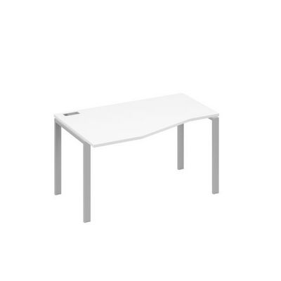 А4 С1 063 БП (Белый премиум/Серый) Стол эргономичный левый "Техно" на металлокаркасе UNO