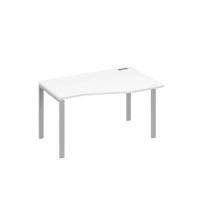 А4 С1 064 БП (Белый премиум/Серый) Стол эргономичный правый "Техно" на металлокаркасе UNO