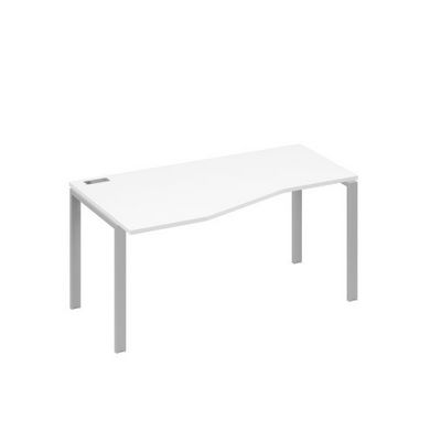 А4 С1 065 БП (Белый премиум/Серый) Стол эргономичный левый "Техно" на металлокаркасе UNO