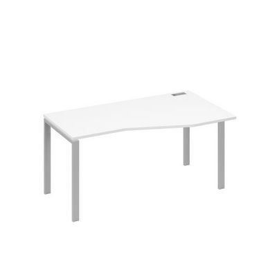 А4 С1 066 БП (Белый премиум/Серый) Стол эргономичный правый "Техно" на металлокаркасе UNO