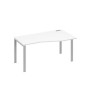 А4 С1 066 БП (Белый премиум/Серый) Стол эргономичный правый "Техно" на металлокаркасе UNO