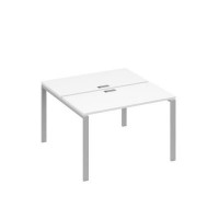 А4 С1 170 БП (Белый премиум/Серый) Рабочая станция на каркасе UNO столы 2х120