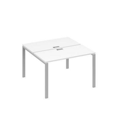 А4 С1 170 БП (Белый премиум/Серый) Рабочая станция на каркасе UNO столы 2х120