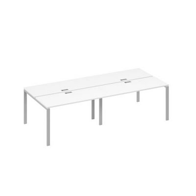 А4 С1 171-2 БП (Белый премиум/Серый) Станция 4х140 рабочая с металлокаркасом UNO