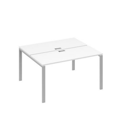 А4 С1 171 БП (Белый премиум/Серый) Рабочая станция на каркасе UNO столы 2х140
