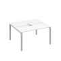 А4 С1 171 БП (Белый премиум/Серый) Рабочая станция на каркасе UNO столы 2х140