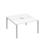 А4 С1 174 БП (Белый премиум/Серый) Рабочая станция на каркасе UNO столы 2х140