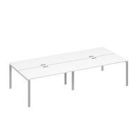 А4 С1 175-2 БП (Белый премиум/Серый) Рабочая станция на металлокаркасе UNO 4х160