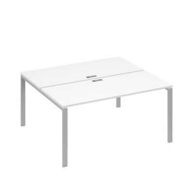 А4 С1 175 БП (Белый премиум/Серый) Рабочая станция на каркасе UNO столы 2х160