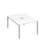 А4 С1 176 БП (Белый премиум/Серый) Рабочая станция на каркасе UNO столы 2х120