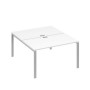 А4 С1 177 БП (Белый премиум/Серый) Рабочая станция на каркасе UNO столы 2х140