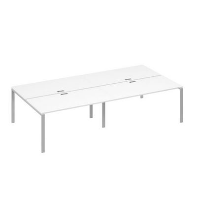 А4 С1 178-2 БП (Белый премиум/Серый) Рабочая станция металлокаркас UNO 4х160