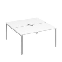 А4 С1 178 БП (Белый премиум/Серый) Рабочая станция на каркасе UNO столы 2х160