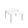 А4 С1 180 БП (Белый премиум/Серый) Рабочая станция опоры UNO столы 2х120 Классика