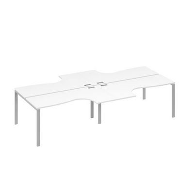 А4 С1 182-2 БП (Белый премиум/Серый) Рабочая станция UNO столы 4х160 Классика